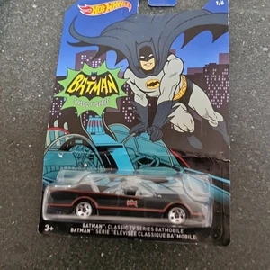 BATMAN CLASSIC TV SERIES BATMOBILE - UNOPENED ON CARD - HOT WHEELS c2014 - Picture 1 of 8