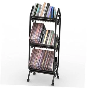 Mobile Vinyl Record Storage Rack, LP Storage Shelf, Record Holder for Albums, - Picture 1 of 7