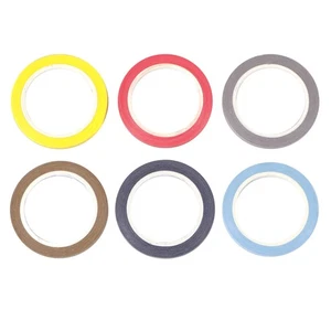 6 Rolls Washi Paper Tapes Solid Color Adhesive Tape Gift Packaging Band - Picture 1 of 11