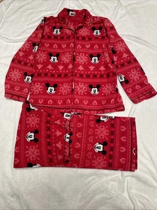 Disney Mickey Mouse 2-teiliger Allover Schlafanzug, Größe Damen XL, Hemd mit Knopfleiste  - Bild 1 von 17