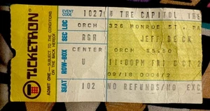 JEFF BECK GROUP & WET WILLIE - OCT 27, 1972 - CAPITOL THEATRE PASSAIC - TICKET - Picture 1 of 2