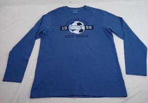 Vineyard Vines Kick Whale Logo Graphic T-Shirt LS Pullover Sz XL (20) Blue - Picture 1 of 10