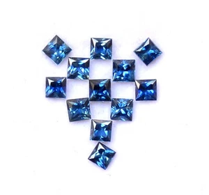 2,20 kt natürlicher blauer Saphir Quadrat Prinzessschliff 3 mm Posten 12 Stck. lose Edelsteine - Bild 1 von 7
