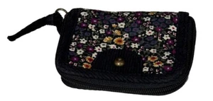 Lei Small Wallet Purse Floral Corduroy Wrap Around Zipper, Coin/Zipper/ Cards/$ - Picture 1 of 9
