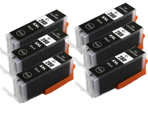 6P Black Ink Cartridges work for PGI-280XXL Canon TR8620 TR8622 TS9120 TS8120 - Picture 1 of 1
