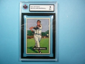 1951 BOWMAN MLB BASEBALL CARD #98 WILLARD MARSHALL KSA 5 EX NICE!! '51 BOWMAN - Picture 1 of 4