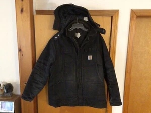 Vintage Carhartt CQ185 Herren Black Duck Jacket Hooded Quilt Lined Heavyweight IB-40 - Bild 1 von 14