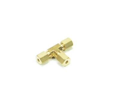 1/8" Tube OD Tee Brass Compression Fitting Plumbing Adapter Water Oil Gas - Image 1 of 4