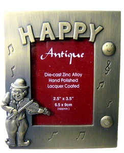 HAPPY Antique hand polished lacquer coated photo picture frame - Picture 1 of 5