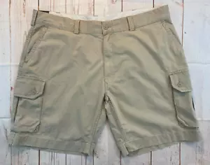 Jos A. Bank 44X10 Khaki Cotton Twill Cargo Shorts Tan Brown Mens Six pockets Nwt - Picture 1 of 4