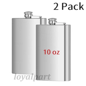 2 Pcs Liquor Pocket Hip Flask Stainless Steel Whiskey Bottle Screw Cap Flagon - Picture 1 of 8