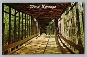 Keener Alabama AL Duck Springs puente cubierto cerca de Attalla postal cromada años 60 - Imagen 1 de 2