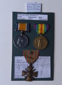 TANK CORPS GALLANTRY-  WW1 PAIR  AND CROIX DE GUERRE MEDALS  TO A/CPL ALEX MEFF 