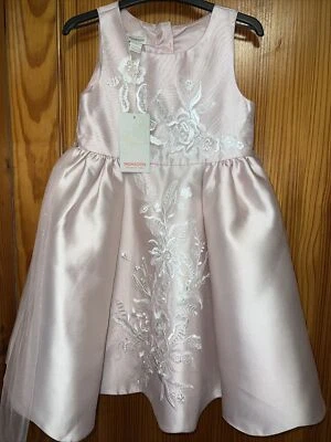 Vestido Monzón Niñas Rosa Edad 6 Años Mangas Cortas Nuevo Etiquetas Bordado Foto 1 de 4