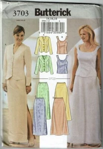 Butterick Sewing Pattern 3703 Jacket Top Skirt Misses Petite Size 14-18 - Picture 1 of 2