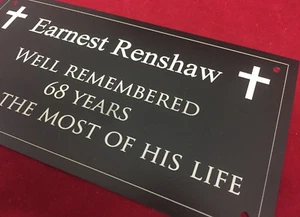 Memorial Plaque durable outdoor LARGE 200mm x 100m - Picture 1 of 11