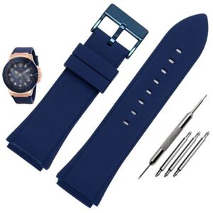 Silicone Rubber Watchband Blue Color Bracelet For Guess Sport Watches Strap 22mm