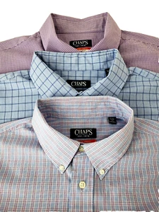 Paket (3) CHAPS Herren Button Down Hemd GR XL (17/17,5 - 34/35) Langarm - Bild 1 von 13