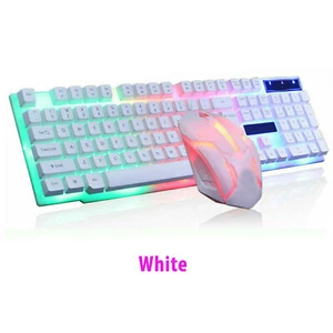 Computer Desktop Gaming Keyboard and Mouse Mechanical Feel LED Light Backlit - Picture 1 of 12