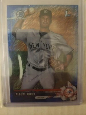 2017 Bowman Chrome Blue and Purple Shimmer Refractors #BCP153 Albert Abreu - Image 1 of 4