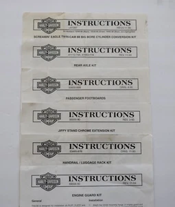 6 HARLEY-DAVIDSON INSTRUCTION SHEETS - Picture 1 of 1