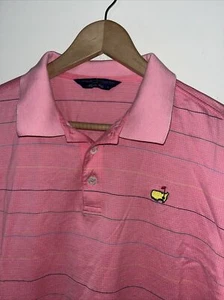 Mens The Masters Clubhouse Collection Golf Polo Pink Logo Golfing Size Large - Picture 1 of 6