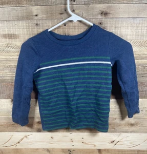 Jumping Beans Boys (5T) Blue Green Stripes Shirt Long Sleeve Knit Sweater Top - Picture 1 of 3