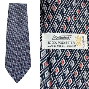 ST MICHAEL Vintage 70s Wide Kipper Tie 1970s Diamond Necktie Marks & Spencer - Bild 1 von 5