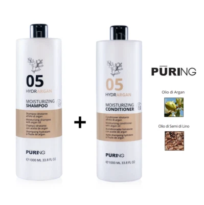 PURING MAXIMA Puring 05 Hydrargan (Shampoo 1000ml + Balsamo 1000ml) con Olio di Argan