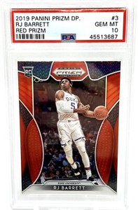 2019-20 Panini RJ Barrett Silver Red Prizm Rookie Card Rc PSA 10 Gem MT Knicks🔥