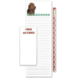 Bloodhound To Do List Magnetic Shopping Pad Notepad & Pencil Gift Set - Picture 1 of 1