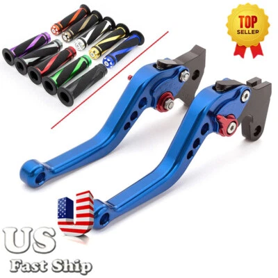 For Suzuki RF 600 R 1993-1996 GSXR-600 92-93 CNC Short Brake Clutch Lever+Grips - Image 1 of 4