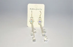 ORECCHINI PENDENTI IN ARGENTO STERLING E CRISTALLI ZIRCONE - Foto 1 di 5