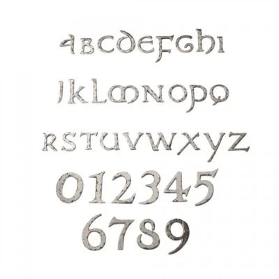 2" or 1.5" Self Adhesive Door House Numbers and Letters Chrome Olde Worlde Font - Image 1 of 2