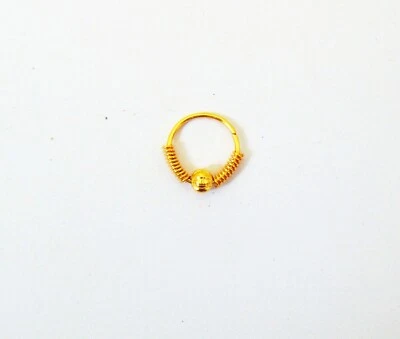 Anillo de nariz de aro enchapado en oro de 18 quilates indio Nath moda mujer nariz oreja anillo joyería Foto 1 de 4