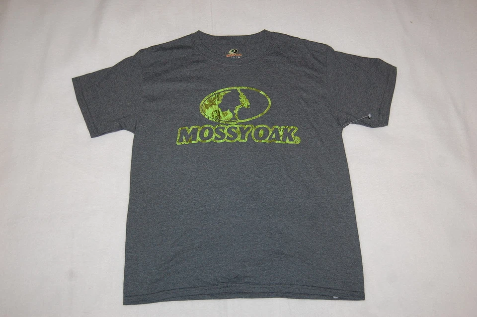 Camiseta masculina S/S carvalho musgoso azul acinzentado com logotipo verde S 6-7 M 8 L 10-12 XL 14-16 - Imagem 1 de 1