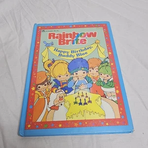 Vtg Rainbow Brite Happy Birthday Buddy Blue Western Publishing Golden Book VGUC - Picture 1 of 5