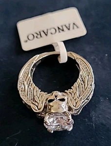 Größe 6 Vancaro Sterling Rundschliff CZ Verlobungsring Engelsflügel & Totenkopf Design - Bild 1 von 14