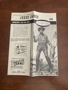 Aurora 1966 #408 Jesse James Model Kit Instructions Excellent - Picture 1 of 3