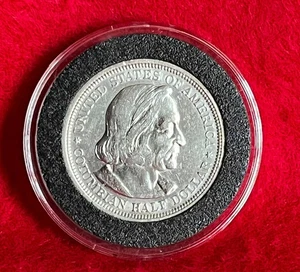 Vintage Colombian Exposition Half Dollar 1892 Circulated Silver Round #2 - Picture 1 of 2