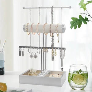Jewelry Organizer Stand Necklace Holder,3-Tier Earring Holder Organizer Displ... - Picture 1 of 9