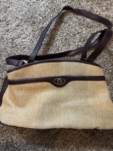 Etienne Aigner Double Shoulder Handbag Purse Bag Jute Brown & Woven NWOT - Picture 1 of 13