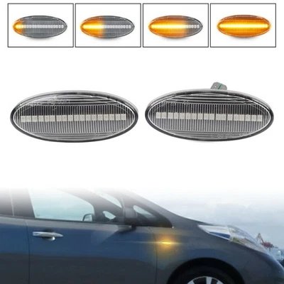Dynamic Clear LED Side Marker Turn Signal Light Fit Nissan Qashqai Juke X-trail - Image 1 of 4