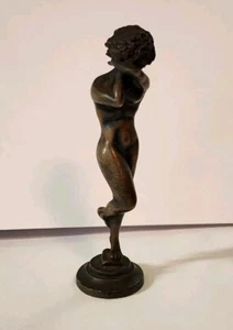 Vintage Bronze Female Nymph Nude Art Nouveau Letter Wax Seal Stamp - 3.25" - Imagen 1 de 8