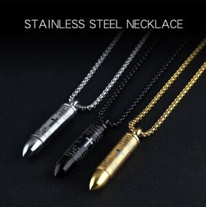 Men/ Women Titanium Stainless Steel Bible Cross Open Bullet Chain Necklace 21.6"