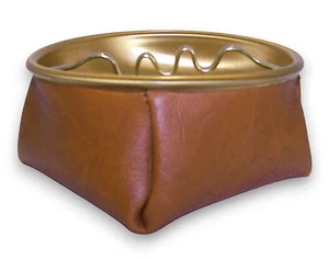 Vintage 1950s Retro Non-Tip Bean Bag Ashtray Brown 4" NEW - Picture 1 of 3