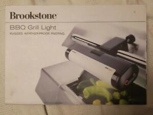 Brookstone BBQ Grill Light Weather-Proof Adjustable Clamp Pivots New in Box
