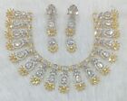 Bollywood Indian Ethnic Celebrity Designer AD CZ Gold Silver Plated Necklace