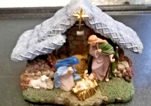 Thomas Kinkade Painter Of Light Nativity Scene 2004, Lights up, works! - Picture 1 of 4