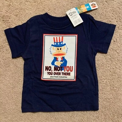 NUEVO CON ETIQUETAS Paul Frank Bebé y Niño Pequeño Julius Camiseta "NOT YOU" 12M 100% Algodón AZUL MARINO Foto 1 de 4